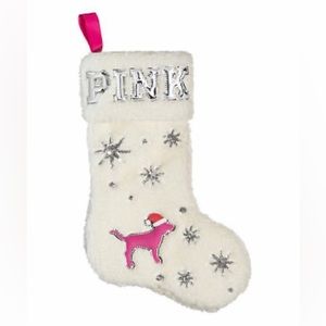 Victoria's Secret PINK Christmas Holiday Stocking 2019 Cozy White Sherpa